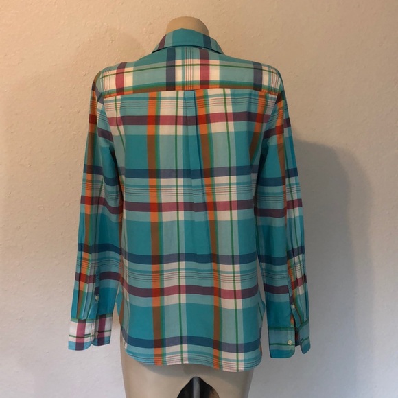 J Crew bright plaid popover shirt - Picture 2 of 4